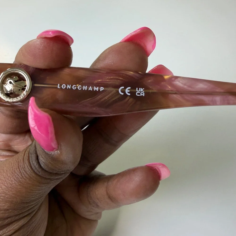 Longchamp LO2743 Square Eyeglasses‎ Marbled Pink Brown Designer Frames 52-17-140